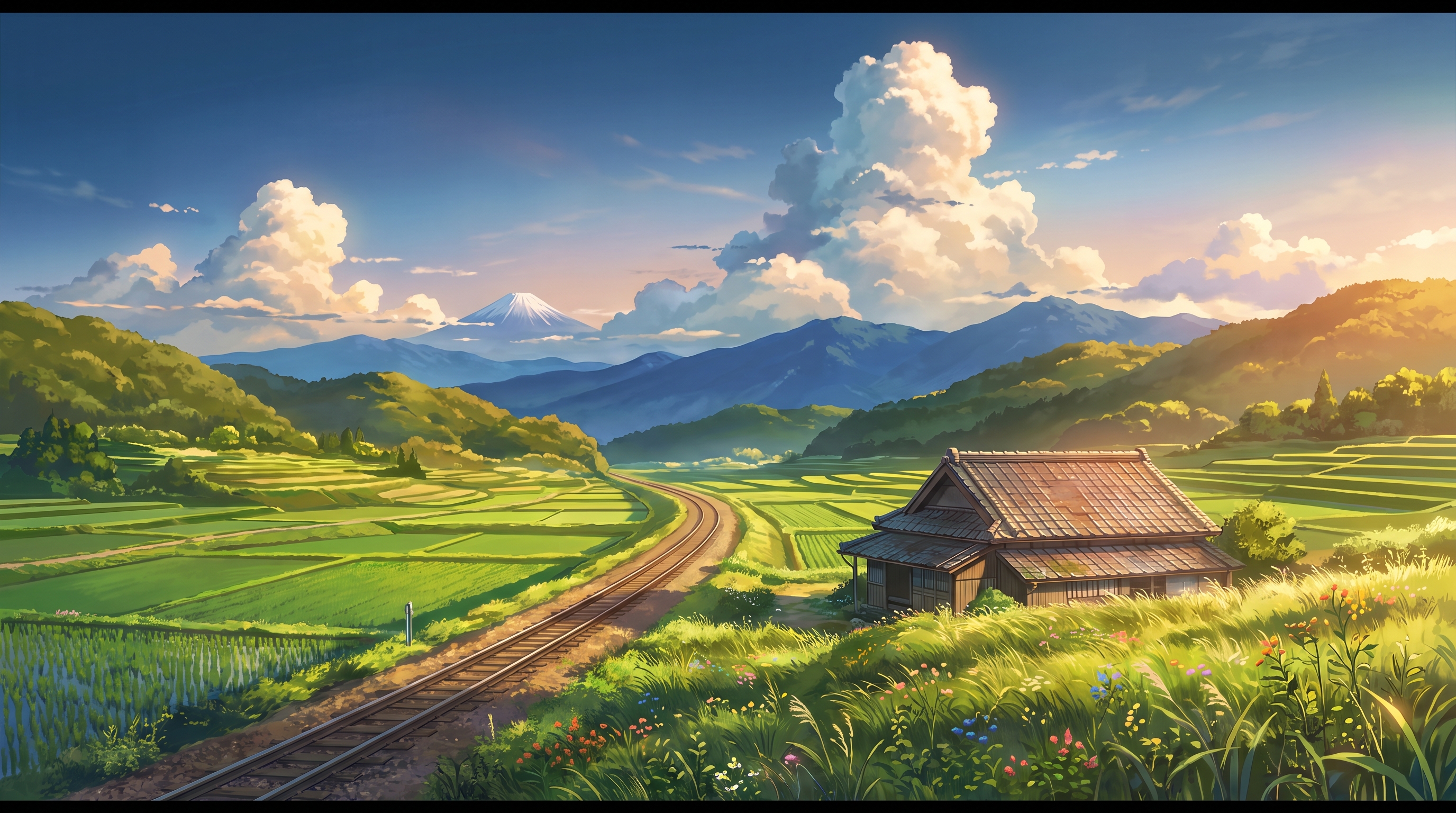 Cinematic countryside scene of the kind Parley music is scored for
